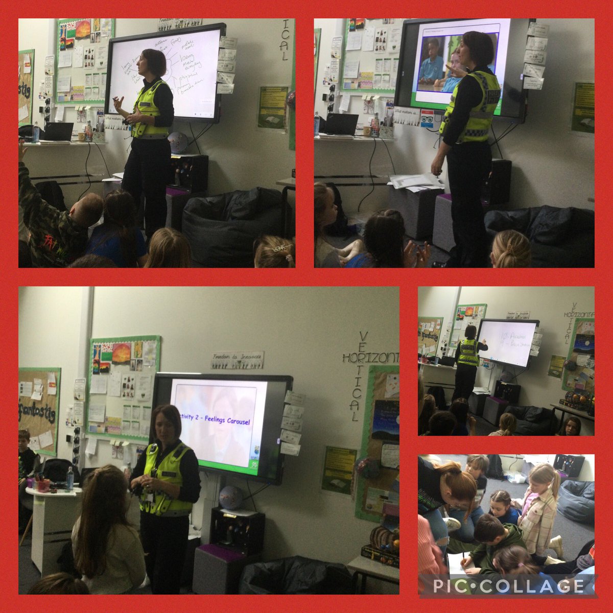 PC Champion visited Dosbarth 10 &amp; 11 today to discuss bullying and cyber bullying. Da iawn pawb, you all listened very well! <a href="/MrsCLewis95/">Mrs C Lewis</a> <a href="/emessore95/">@EMessore95</a> <a href="/MissDGrimas/">MrsDEmanuel</a> <a href="/garntegprimary/">Garnteg Primary</a>