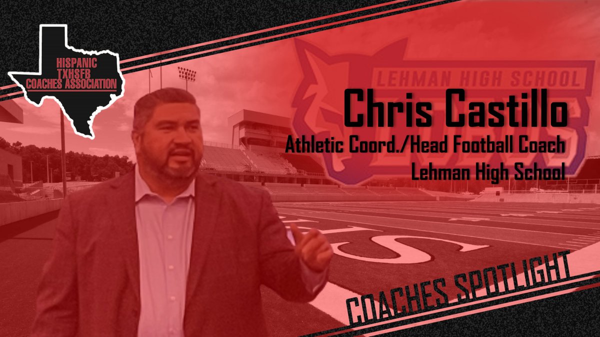HispanicTXHSFB's tweet photo. This week's #HTXHSFBCASpotlight featured coach recently took charge of the @LehmanLobosFB program and is looking to make a huge impact at his new home!  Visit us at https://t.co/VtM1v15PuI to learn more about @CoachCCastillo as he shares some of his beliefs and insights. https://t.co/xKGdETHdib