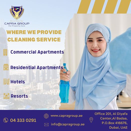 Capra Group Cleaning services are available throughout the UAE.
#capragroup #securityprofessionals #heretoprotectyou #dubaisira #dubaisecurity #conciergeservice #capraconcierge #dubaiconcierge #cleaningservices #dubaicleaning #capracleaning #buildingcleaning
