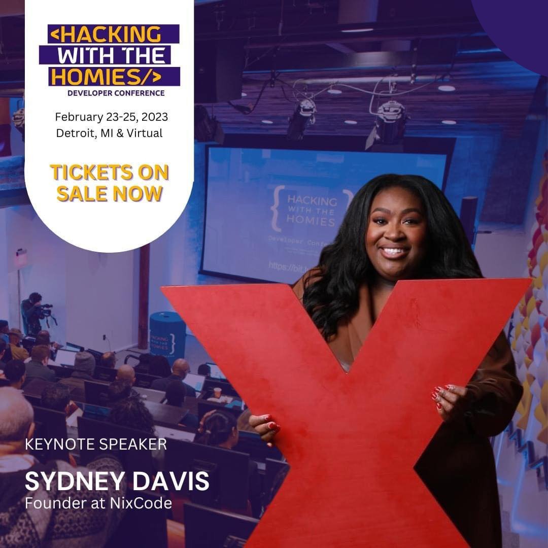 DetroitBlackTe2's tweet image. Hacking With The Homies Developer conference is only 6 days away!  Sydney Davis, founder of @nixcodeapps will kick us off.  She will discuss the explosion of No-Code / Low-Code tools and how it ties in with the rest of the development ecosystem. #hashicorp #integral.io
