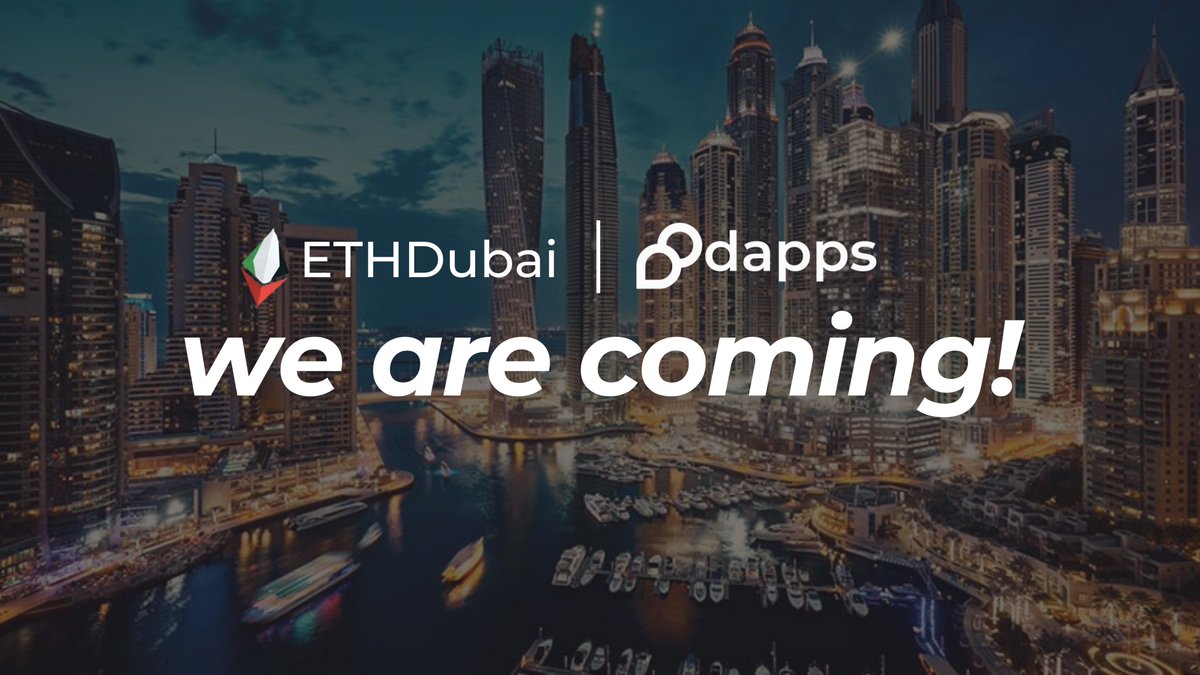 dapps_co's tweet photo. 🚨Big News alert🌟 

@Dapps_co is on the way to @ETHDubaiConf ✈️

Brace yourself for the insanity with our special side event😍

Date may vary, but the excitement remains the same💥

®️Register: https://t.co/L7K15X7wJx

📥DM us for #partnership opportunities! https://t.co/9uOZxbbdP4