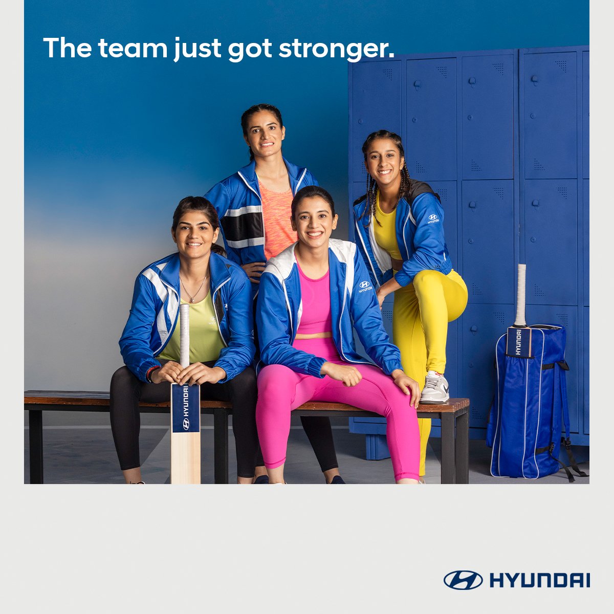 HyundaiIndia's tweet photo. The next edition of #TheDriveWithin campaign is here. With @YastikaBhatia and Renuka Singh. joining @mandhana_smriti @JemiRodrigues @TheShafaliVerma, this team is ready to take on any challenge.
#Hyundai #HyundaiIndia #ILoveHyundai https://t.co/fo8JfQ2dgE