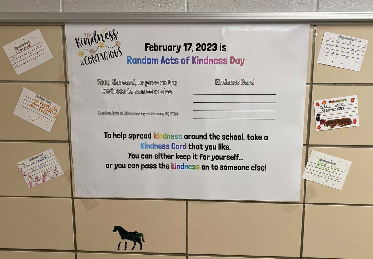 Ms. Katie Mauro (@msmaurojjc) on Twitter photo Today JJC celebrates Random Acts of Kindness Day💚The students of Kindness Club made “one word” bracelets for all staff members and created Kindness Cards to spread random acts of kindness throughout the school! #kindnessiscontagious <a href="/Miss_Bonilla/">Marybeth Bonilla</a> Today JJC celebrates Random Acts of Kindness Day💚The students of Kindness Club made “one word” bracelets for all staff members and created Kindness Cards to spread random acts of kindness throughout the school! #kindnessiscontagious <a href="/Miss_Bonilla/">Marybeth Bonilla</a>