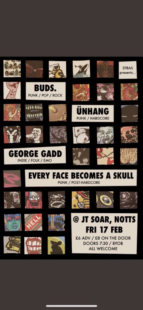 ÜNHANG (@unhangpunx) on Twitter photo Leeds was a lovely time last night. Onwards to Nottingham for this banger with <a href="/budsfullstop/">Buds. - New EP 'Stop' OUT NOW!🌼</a> <a href="/georgegadd_/">George Gadd 🍉</a> <a href="/_efbas/">Every Face Becomes A Skull</a> <a href="/JTSoar/">JT Soar</a> Leeds was a lovely time last night. Onwards to Nottingham for this banger with <a href="/budsfullstop/">Buds. - New EP 'Stop' OUT NOW!🌼</a> <a href="/georgegadd_/">George Gadd 🍉</a> <a href="/_efbas/">Every Face Becomes A Skull</a> <a href="/JTSoar/">JT Soar</a>