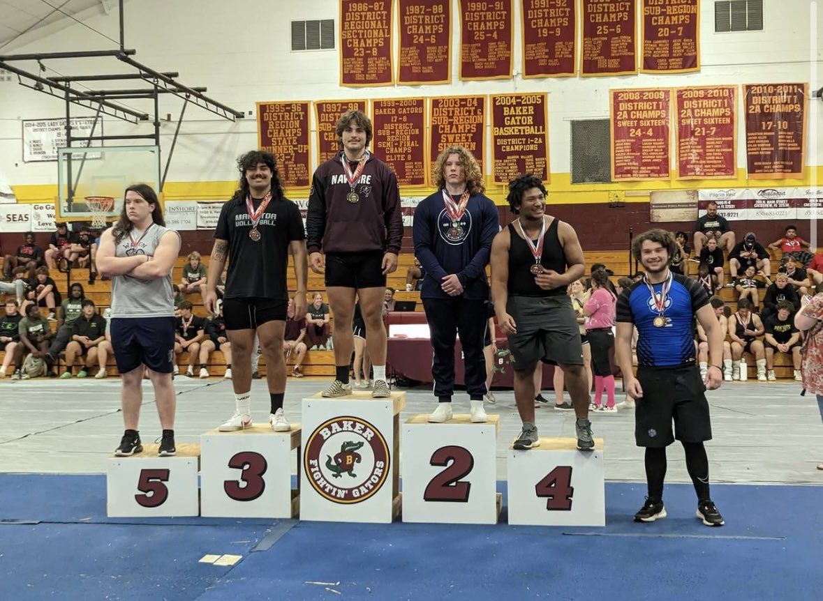 DCunningham69's tweet photo. Had an amazing time at our first invitational meet in Baker, placed 1st in both olympic and traditional with a 290 c&amp;j and a 350 pause bench
@BLester1993 @larryblustein 
@ncsa @navarresports @PrepRedzoneFL @GulfcoastRecru1 @LinemanHour https://t.co/sQZOF7pdYk