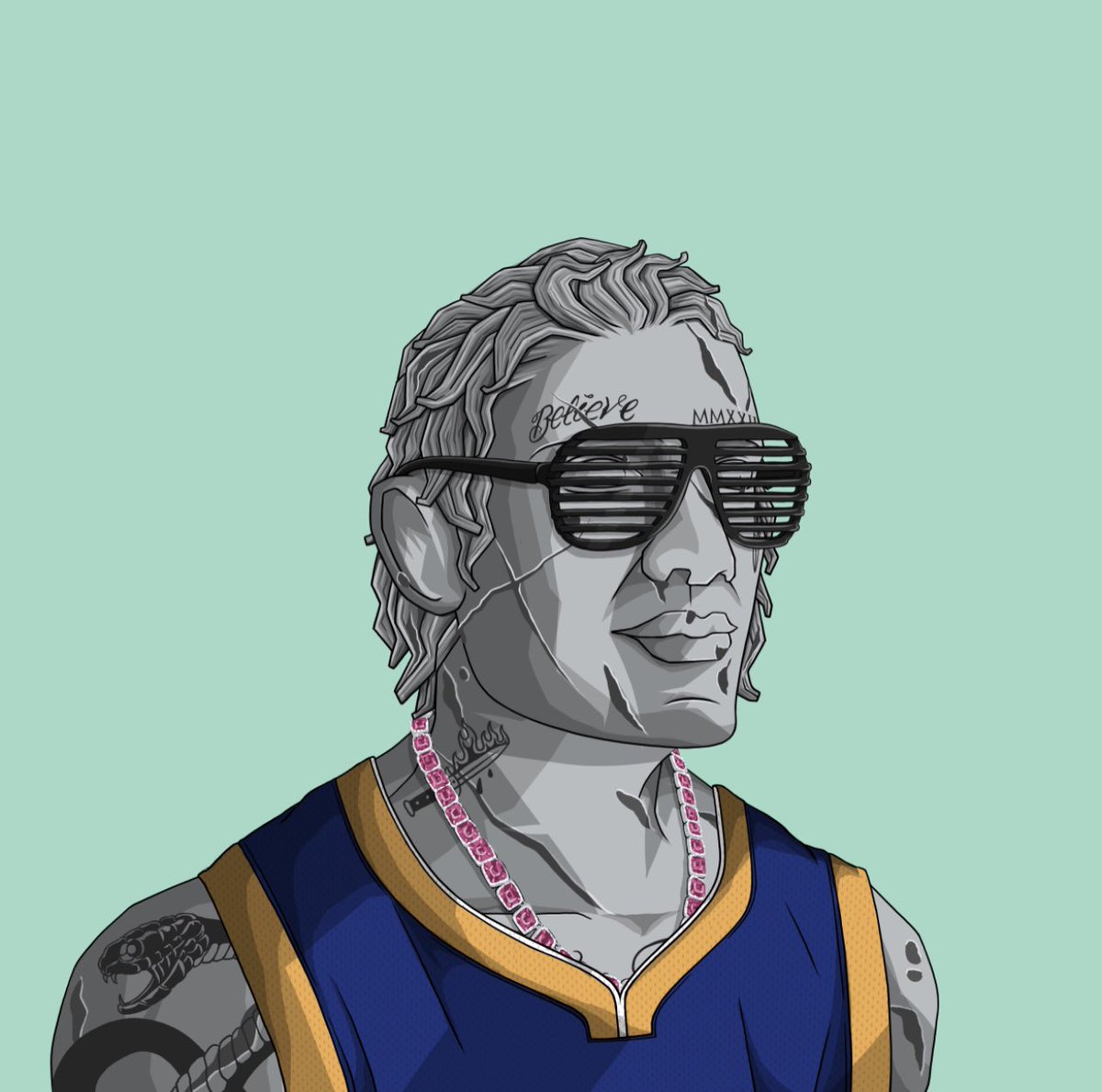 patmaslana's tweet photo. Whereโs my @MetaTattooClub fam at!! Lemme see those jerseys too! @MTCPantheonDAO @JHinesSr @warriors @GSWFastBreak @GSW_NBA @warriors_chloe @dubnationinside #mtc #metatattoo #tattoo https://t.co/4WrrjQB2hF
