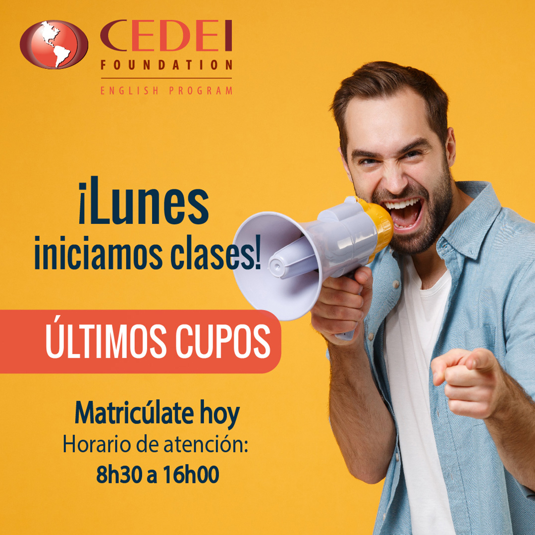 cedei_cuenca's tweet photo. 🚨¡Estás a tiempo de aprender inglés! 🪴📚Este lunes 27 de febrero🗓️ iniciaremos nuestro curso intensivo.📲 Escríbenos para mayor información.🤩 #clasesdeingles #ultimoscupos #clasespresenciales #clasesonline #cedei #cuenca https://t.co/kaLTHPYkIi