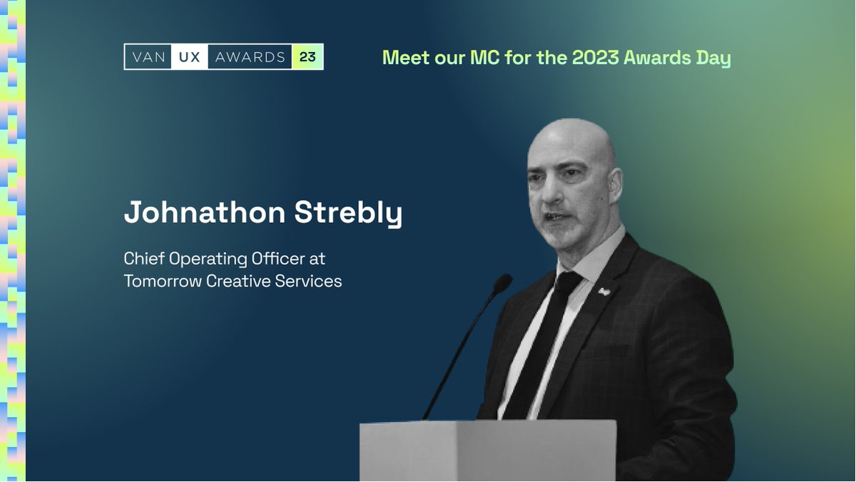 The Vancouver UX Awards are excited to announce that the 2023 Awards Day will be hosted by Johnathon Strebly, Chief Operating Officer at Tomorrow Creative Services.
Read more about Johnathon: lnkd.in/g-x_vyAu

#ux #power #uxdesign #socialimpact #work #quality #design