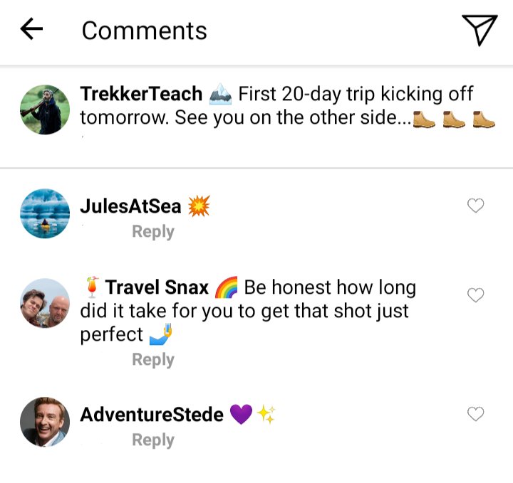 Ed's IG comments.
Jules: 💥
Lucius: be honest how long did it take for you to get that shot just perfect
Stede: 💜✨