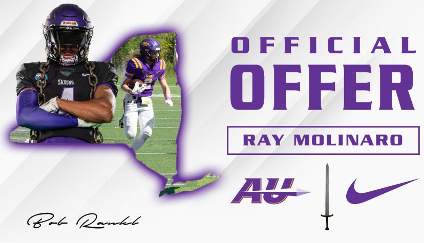 RayMolinaro's tweet image. #AGTG Blessed to receive my second offer from @AUSaxonFootball ! @Coach_Rankl @CoachMilesAU