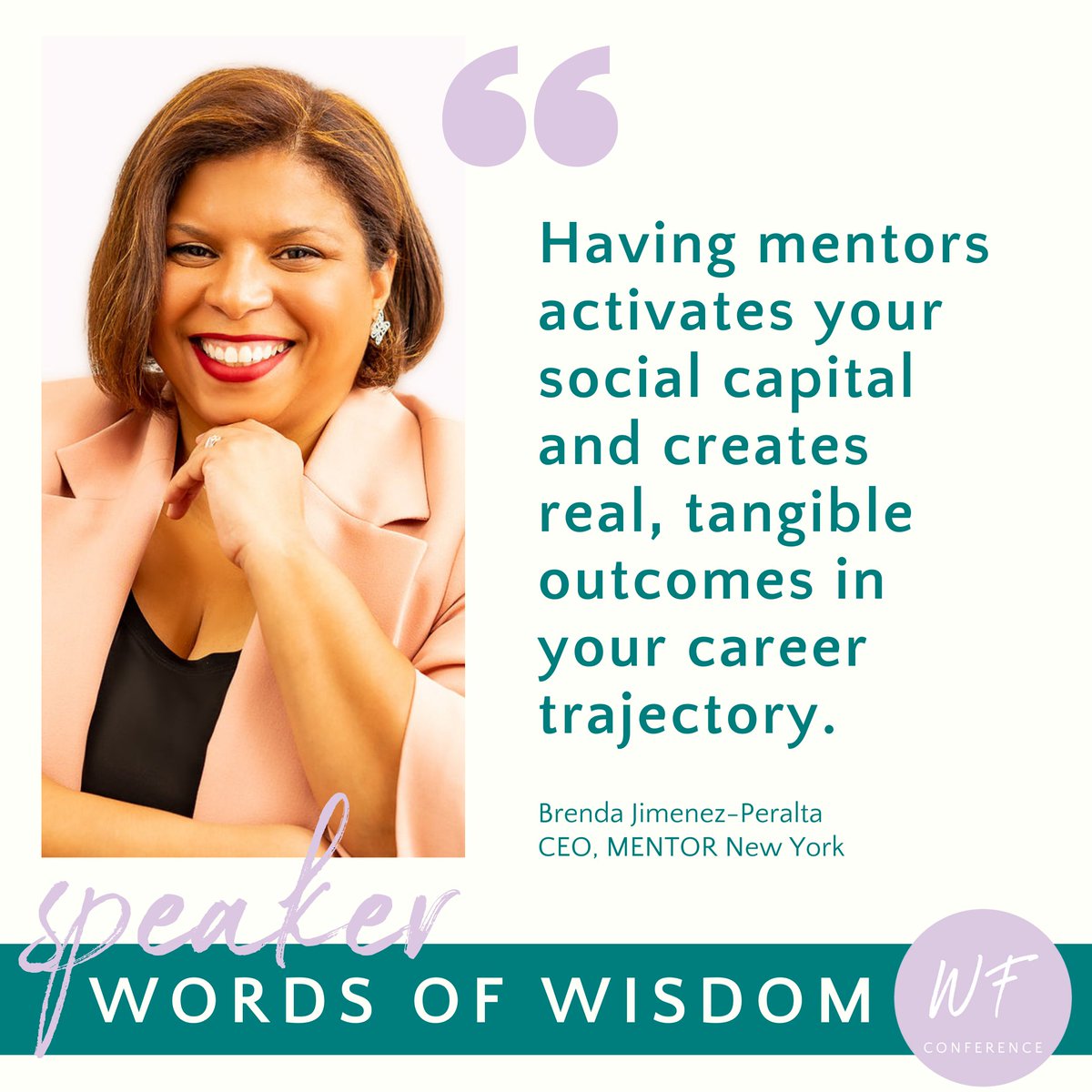 WomenStevies's tweet photo. At #WomenFuture22, Brenda Jiménez, CEO @MENTORNewYork, shared her perspective on the ecosystem of mentoring. In 2020, she won four @TheStevieAwards for #WomeninBusiness - Female Innovator of the Year, Woman of the Year, Female Exec of the Year &amp; Most Innovative Woman of the Year! https://t.co/atciP3aoHQ