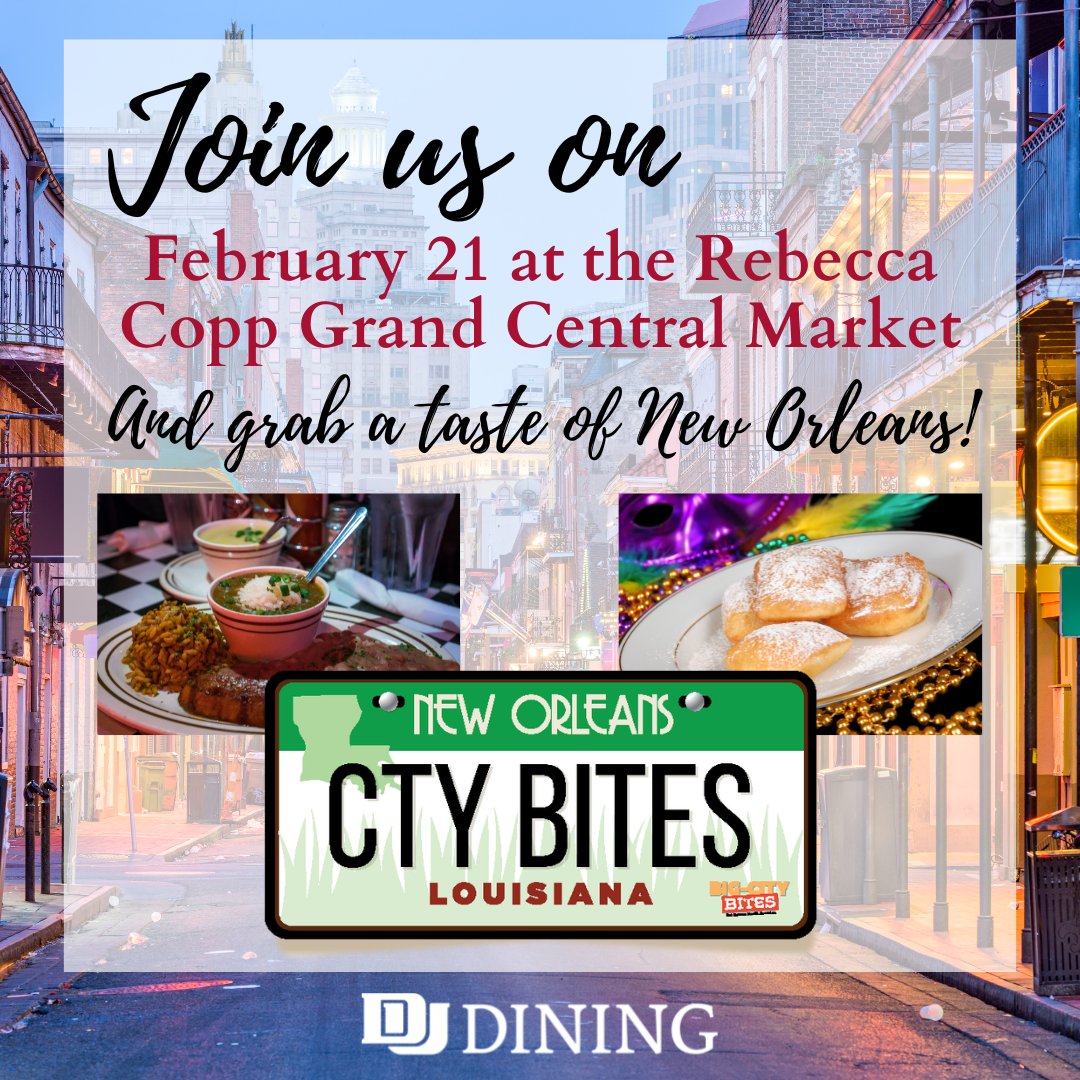 DU_Dining_'s tweet photo. We'll have some popular New Orleans dishes for you on February 21st, so get excited! #dudining #bigcitybites #neworleans https://t.co/IIh0wdxPoU