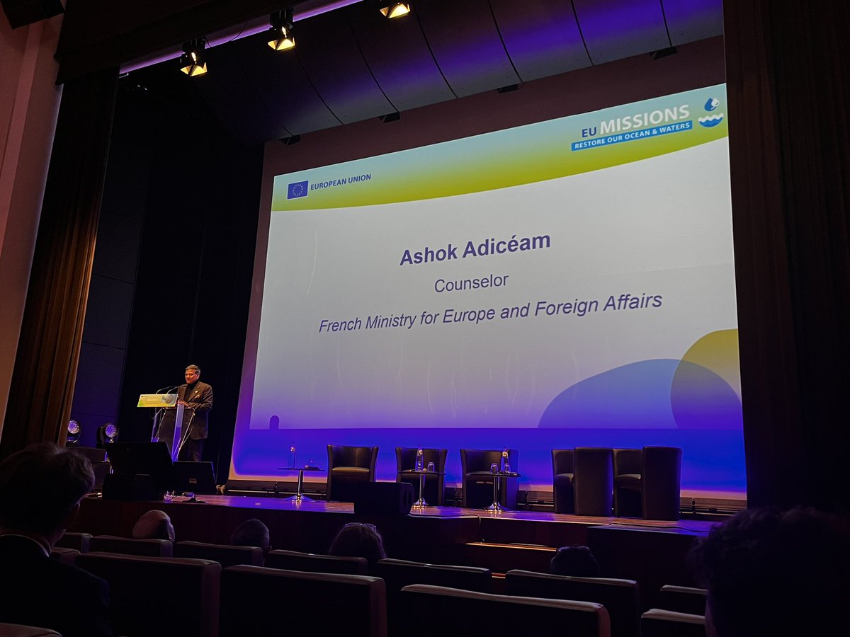 sheilaheymans's tweet photo. Ashok Adiceam gives the closing talk for the #MissionOcean Forum from the French Ministry ! Talking about the next #UNOcean conference in Nice in 2025! https://t.co/3dSZ4t4sxo