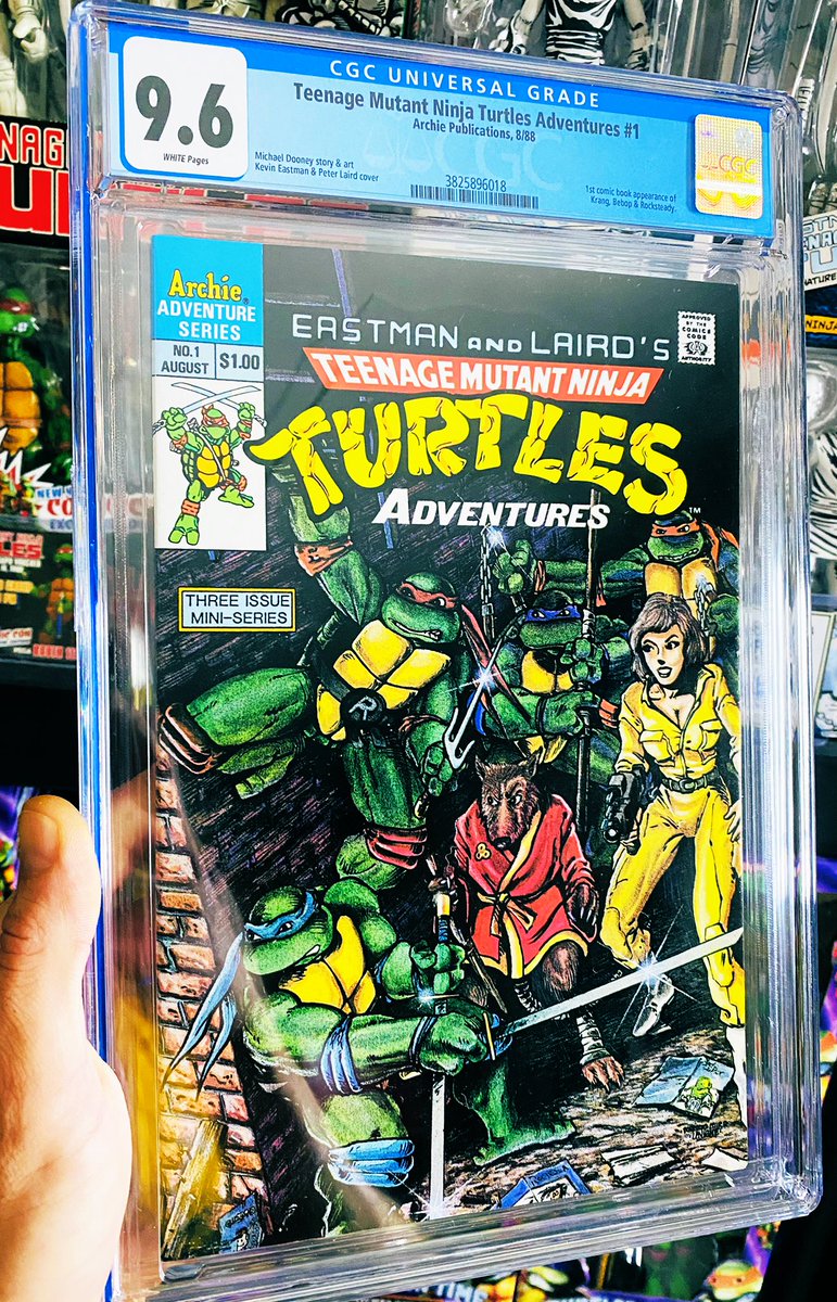 NinjaTurtleLair's tweet photo. Got in a dope slab today. Archie Adventure Series #1 Graded at a 9.6. This is the first comic appearance of Krang,Bebop,and Rocksteady.
➖
#TurtleLair #archie #archicomics #comics #tmnt #fridaymorning
#teenagemutantninjaturtles #archietmnt #fomo #photographer https://t.co/wppv0NYWvc