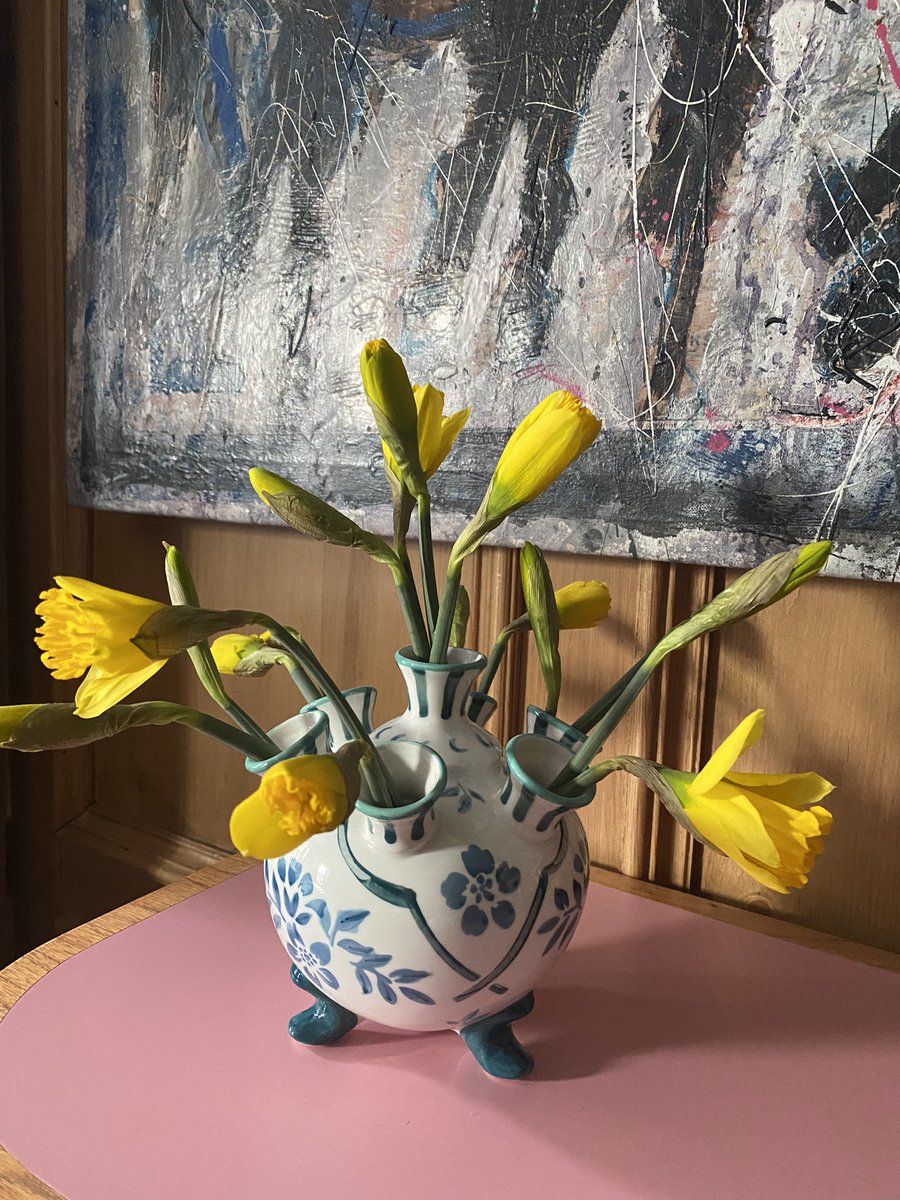 Our wonderful librarian gave the English Dept some spring flowers today for supporting her in the library every lunch. #happyspaces #librariansrock … Miss Owen’s are already starting to bloom.