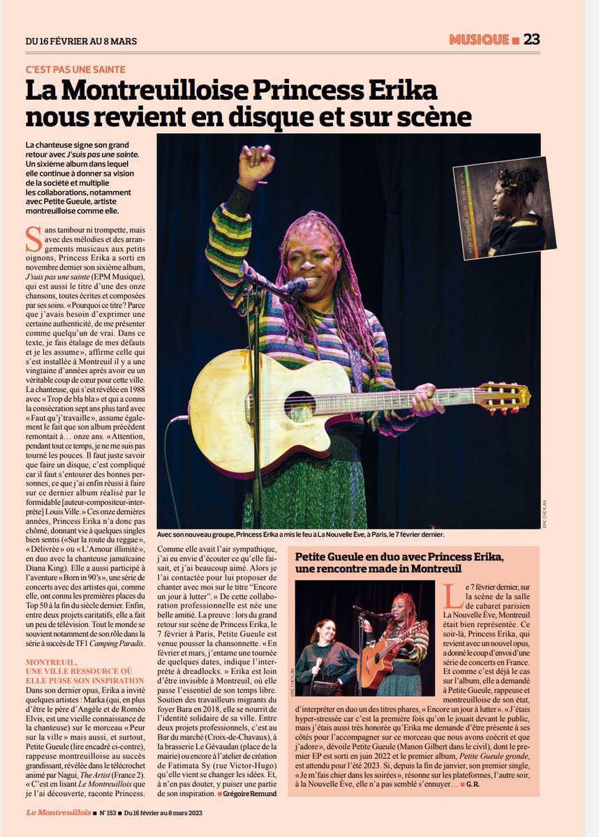 Merci au journal Le Montreuillois pour le Love and Support!
Et un spécial Big Up à Grégoire Remund pour cette superbe chronique 🙏🏿❤️
#jsuispasunesainte #lemontreuillois