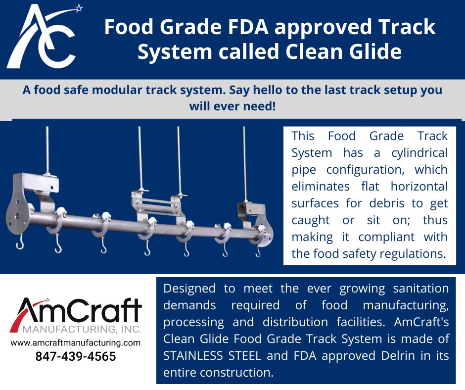 AmCraftCurtains's tweet image. Food Grade FDA approved Track System
called Clean Glide

#cleanglide #amcraft #manufacturing #tracksystems #foodgrade