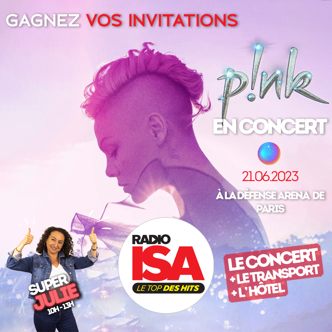 RadioIsa38's tweet photo. 🤩ENOOOORME !!!🤪
Gagnez vos invits pour le super concert de @Pink à Paris dès demain avec #SuperJulie en vous sélectionnant pour le tirage au sort de vendredi.
👉Appelez-la dès que vous entendez son super signal entre 10h et 13h sur #RadioISA 🍀 https://t.co/K6b47gcEfp