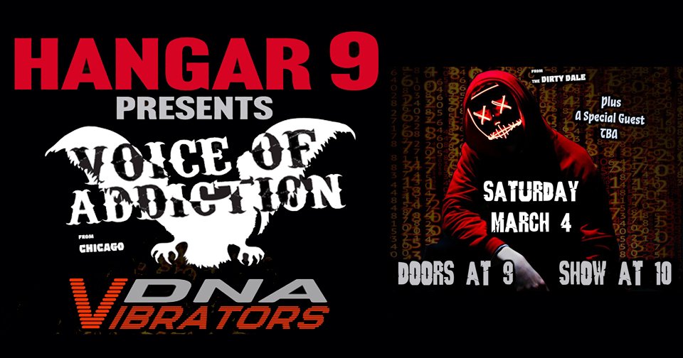 VOArockers's tweet photo. CARBONDALE IL #Punk Show @VOArockers (chicago) #TheDNAVibrators *tba at @TheHangar9 https://t.co/7v8m1wVnLF #VoiceOfAddiction #Chicagopunk #NewAlbum #punkvinyl #punkalbum #newmusic #punkrock #VOA #DIY #punk #FYP #TourLife #PunkShows #tourlife https://t.co/m6RdquEuGh