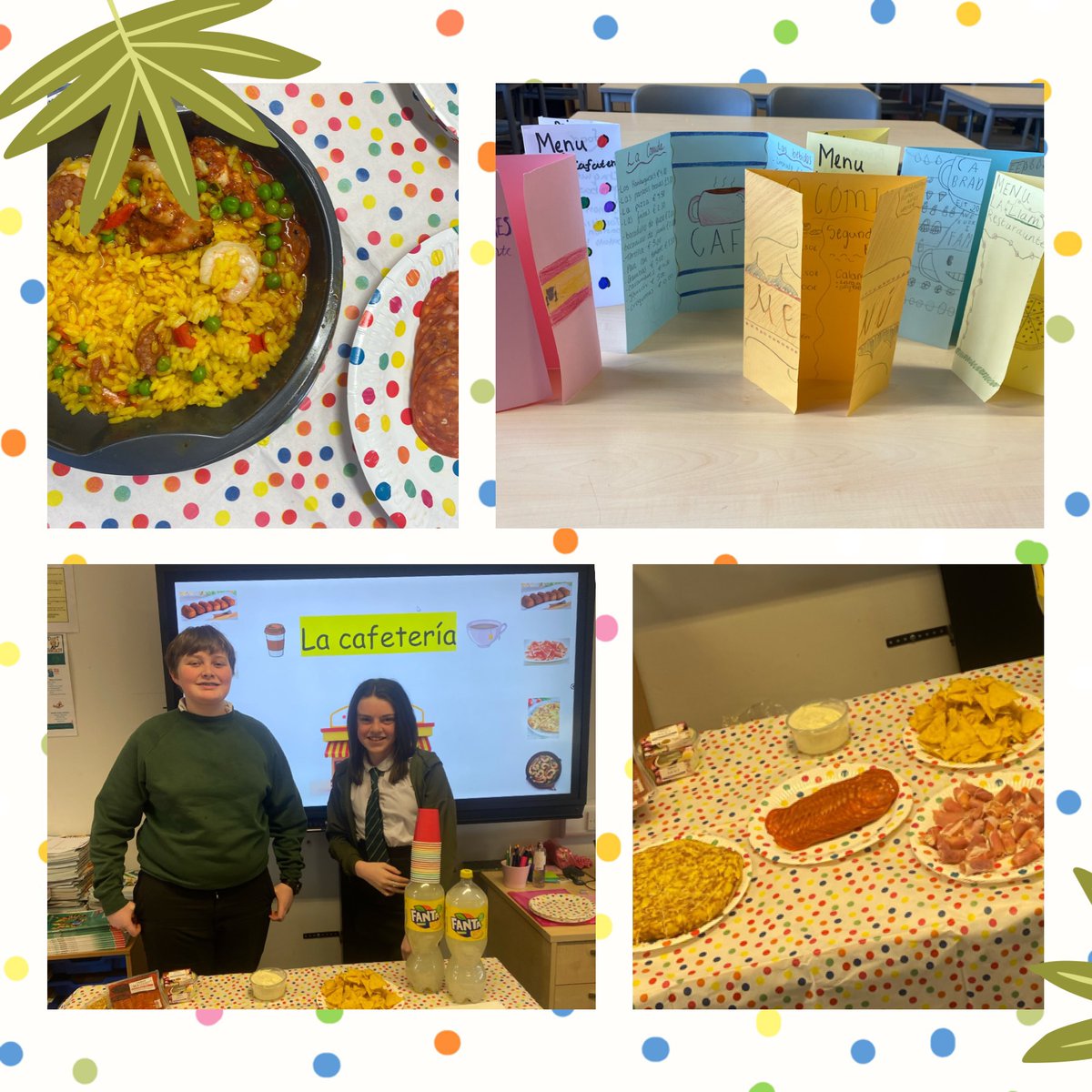 SSHS_ModLangs's tweet image. It was 2.3’s turn at the cafetería this afternoon to conclude our food topic! We tried some Spanish food and made our own menus while listening to some reggaetón🎶🥘¡Buen finde!🇪🇸💃🏻💃🏻
@StStephensHS @DavidKillin