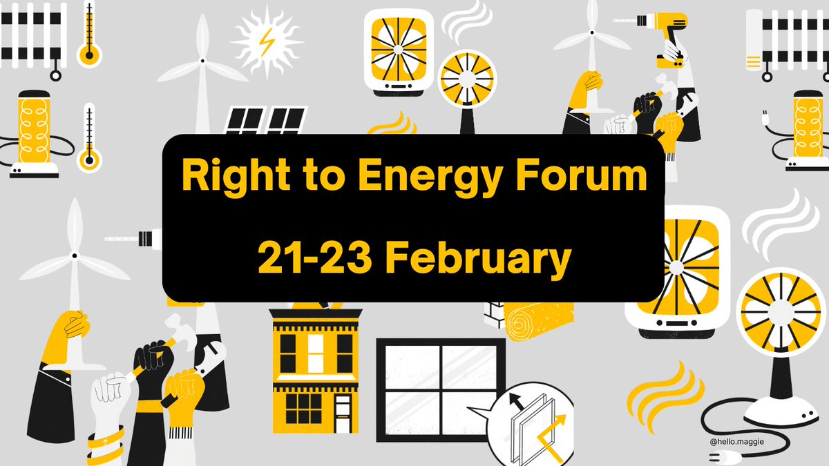💪 Are you ready to take the next step towards building the collective power we need for a just transition for Europe’s energy poor? 

Join the 2023 #RightToEnergyForum organised by <a href="/RightToEnergy/">Right to Energy Coalition EU 🇪🇺💡🌱</a> and partners! 

📅 21-23 Feb
📍 Brussels and online 

righttoenergy.org/forum-2023/