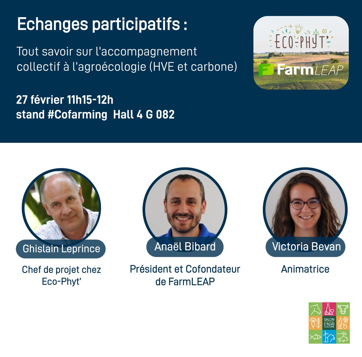 farmleap's tweet photo. 📣 Les matinées #FarmLEAP ! 👋🏻
🔎 Rdv au @Salondelagri pour échanger avec : @2bsvs #EcoPhyt @ConnectbyCNES @OKP4_Protocol @kermap_info @gaiago_agri
📅 RDV le 27 et le 28
📍 Stand @cofarming
⏰ De 9h30 à 12h
Inscrivez vous 👉🏼 https://t.co/X6xpo7gpSc
#SIA2023 #agtech https://t.co/JEb9adbwAs