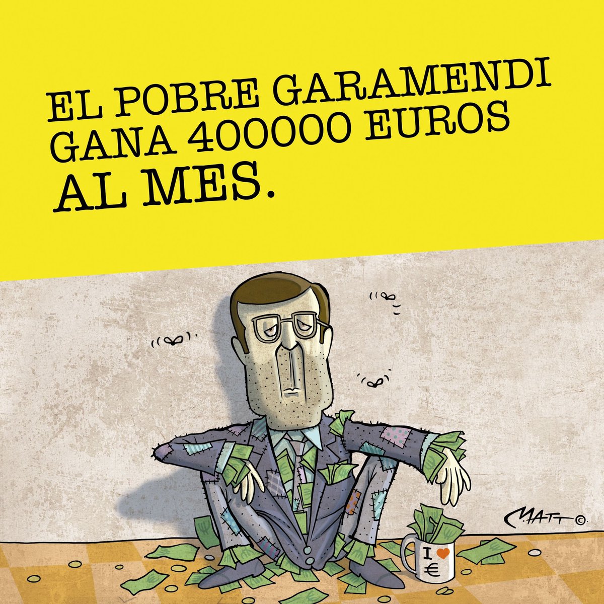 La Ventana (@laventana) on Twitter photo 🚨 ¡Comienza la Unidad de Vigilancia con <a href="/IsaiasLafuente/">Isaías Lafuente Zorrilla</a> !
💸 El pobre Garamendi gana 400.000 euros al mes
🖌️Viñeta de <a href="/matt_matera/">Carlos Matera Matt</a> 🚨 ¡Comienza la Unidad de Vigilancia con <a href="/IsaiasLafuente/">Isaías Lafuente Zorrilla</a> !
💸 El pobre Garamendi gana 400.000 euros al mes
🖌️Viñeta de <a href="/matt_matera/">Carlos Matera Matt</a>