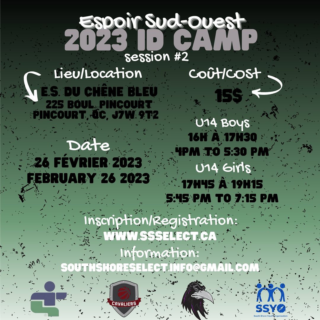 SelectShore's tweet photo. Espoir Sud-Ouest 2023 ID camp for #U14girls and #U14boy #jeuduquebec  #ballerslife #baller #basketball @basketballquebec  #cbo_cavaliers #cbaravens #chateauguay #Beauharnois #montrealsouthshore #pincourt #stemartine #IDCAMP https://t.co/Nt9GNboryV