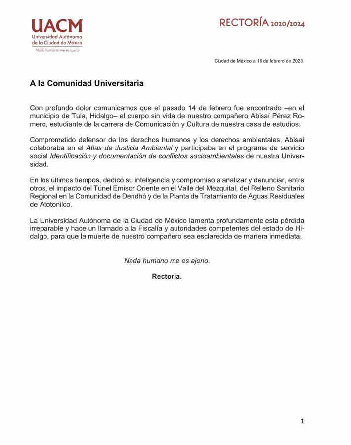 monicagarzag's tweet photo. Fue encontrado sin vida el periodista y activista ambiental, Abisaí Pérez Romero. 
Era colaborador del programa de radio Son Politikón-FM, emitido en Tula, Hidalgo; documentaba el impacto ecológico en el Valle del Mezquital. https://t.co/W3YQmO5p3w