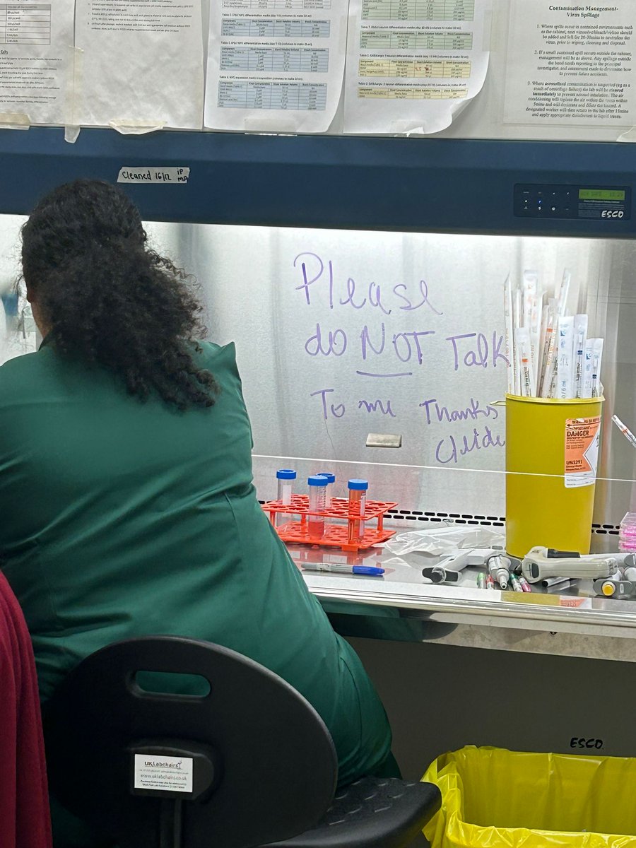 The Ferraiuolo Lab (@ferraiuololab) on Twitter photo Friday in the lab: neurons are <a href="/CleideNeuro/">Cleide Souza</a>'s priority, everyone else can wait.
Photo courtesy of <a href="/DrMarianneKing/">Marianne King</a>. Friday in the lab: neurons are <a href="/CleideNeuro/">Cleide Souza</a>'s priority, everyone else can wait.
Photo courtesy of <a href="/DrMarianneKing/">Marianne King</a>.