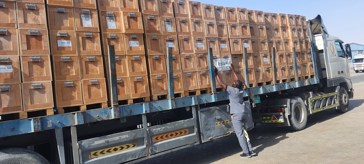 Ireland's largest ever deployment of humanitarian stocks has arrived in Türkiye. Over 100 tonnes of aid, including 9,000 blankets and 700 tents, will be distributed by our partners @Concern and @GOAL_Global as part of Ireland's €10 million response to the disaster.