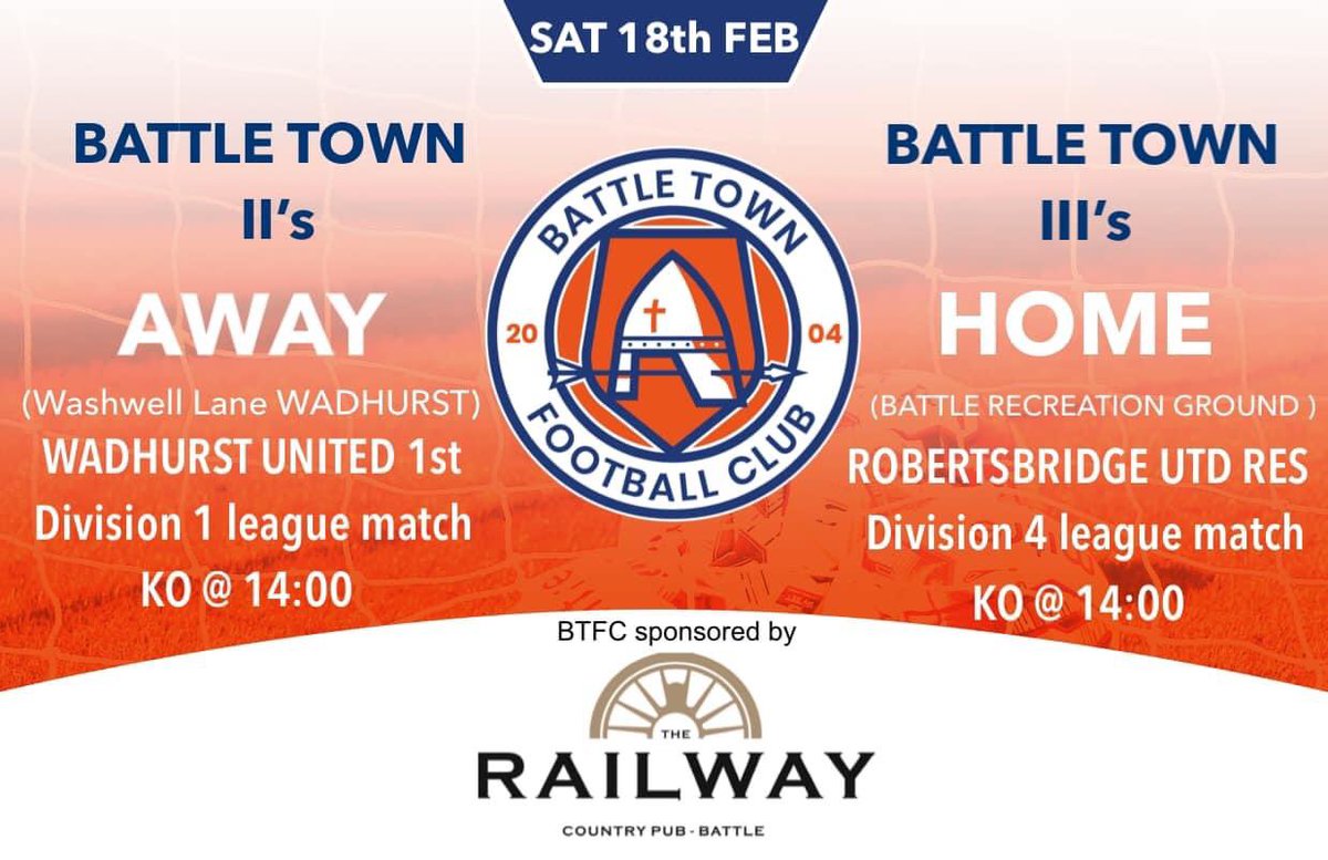 Just two matches this weekend. Our 2nd’s travel to play Wadhurst, whilst our 3rd"s play at home, at Battle Rec. Come on down and support you town!