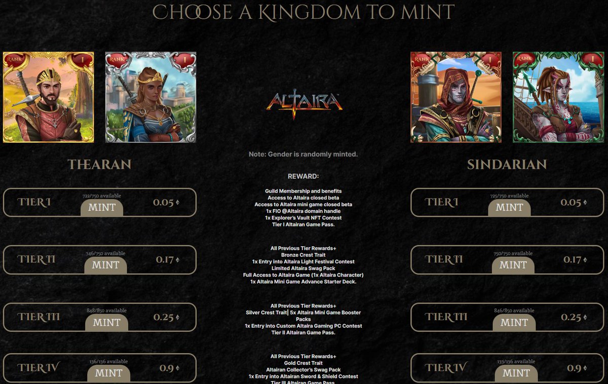 PlayAltaira's tweet photo. The #AltairanGuild Membership #NFTMint is public now at:

https://t.co/64L2AaHMMl

You can also find our collection on #OpenSeaNFT at:

https://t.co/byrmdaOTfU

#NFTs #Gaming #BlockchainGaming #Web3Gaming https://t.co/DnONPjCPCW