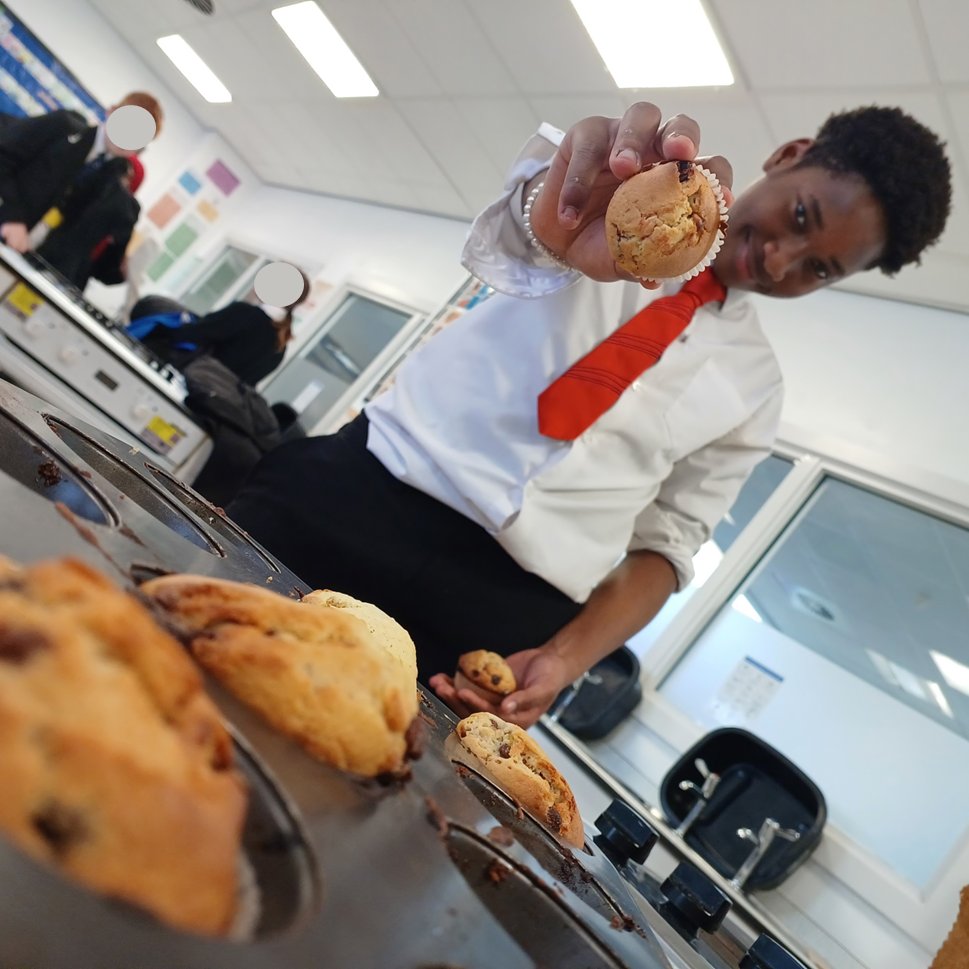 Jaden proud of his muffins, cant take credit for the photography skills as the image was taken by Patryk @OasisMediaCity