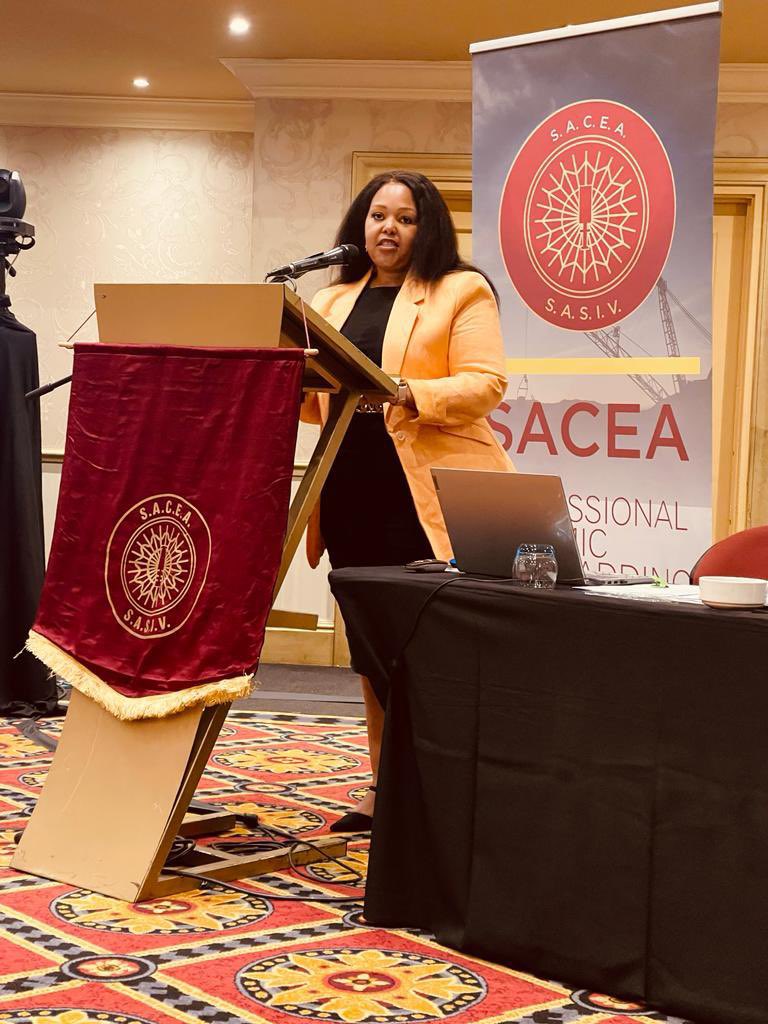 ECSAOfficial's tweet photo. Addressing members of the SACEA at the 43rd AGM, held under the theme “What does it mean to be an engineer in South Africa today?” ECSA President emphasised the importance of professional registration, to ensure that those who practice are qualified and competent to do so. https://t.co/PE1SXVlxyx