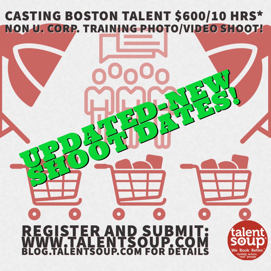 Hey Boston talent, this project has added new dates and is booking MORE talent (16 total)! Updated on the blog, but submit through the Soup as always! Break a leg, y'all.
#webookbetter #casting #castingcall #bostoncasting #bostoncastingcall #bostonactor #bostonmodel #beantown