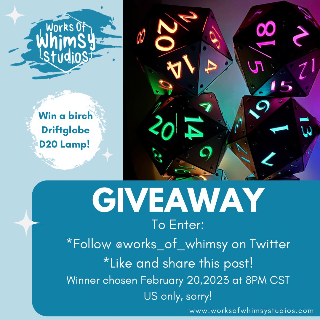 Works_of_whimsy's tweet photo. I think this weekend needs a giveaway!

The winner will get the first birch Driftglobe cut on the new laser!

Enter to Win!!
*Follow (us here on twitter)
*Like (this post)
*Share (retweet to all your friends!)

Winner chosen Monday, Feb. 20!! https://t.co/r2QKfDZa6i
