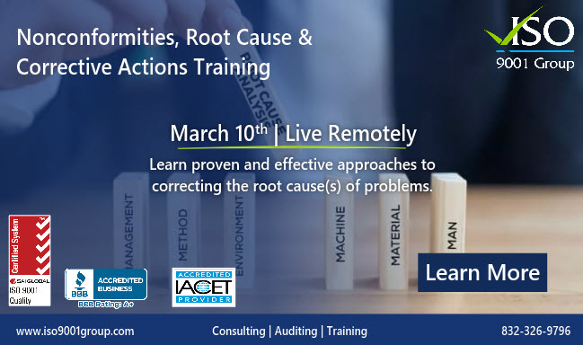 TheISO9001Group's tweet image. Want to learn how to #identify &amp;amp; #develop effective corrective actions to prevent nonconformity recurrence? Get a clear illustration of how to use the Five Why Technique in our upcoming #Nonconformities, #RootCause &amp;amp; #CorrectiveActions #Training👉 iso9001group.com/root-cause-ana…