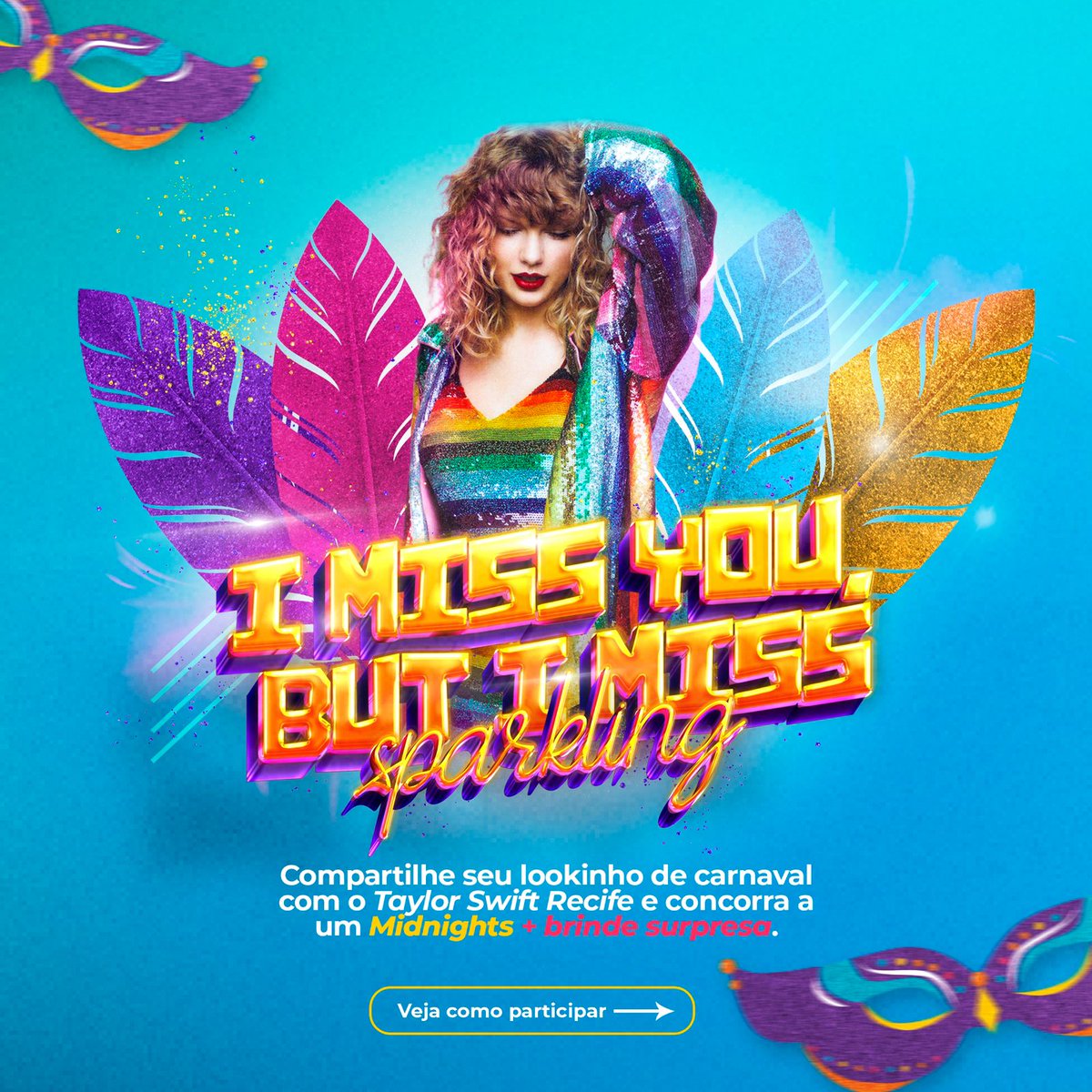swiftuniversebr's tweet photo. ✨ Eu não sei vocês, mas a gente sentiu muita falta de brilhar no Carnaval. ✨
✨ O #SWUBR em parceira com o fã-clube @TaylorSwiftRecife, quer ver você brilhando muito na folia e não importa se é em bloco de rua, camarote ou show.
Se liga na thread: 👇🏻 https://t.co/Zi3K7h6aqr