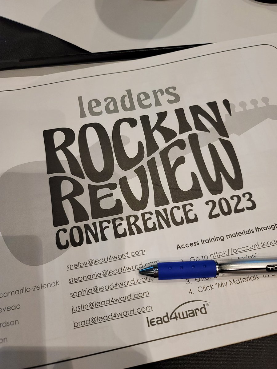 Ready for an awesome day of learning at the #RockinReview2023 with @lead4ward.🤘