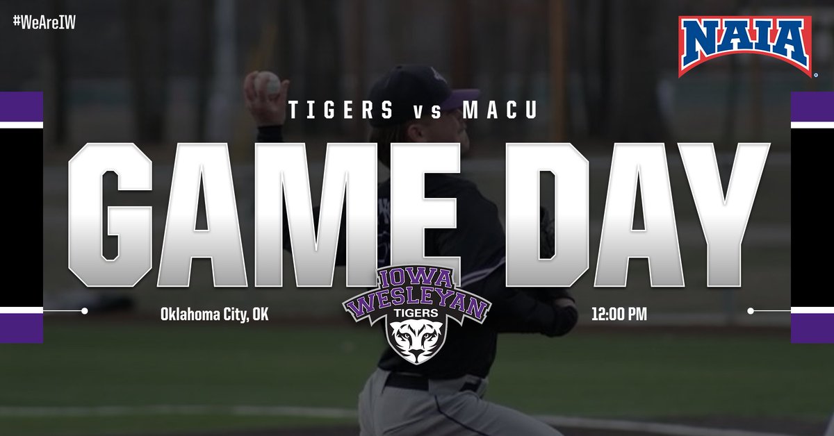 TIGER NATION: It's GAME DAY for our Men's Baseball team as they head to Oklahoma City, Oklahoma for a double header against Mid-America Christian University! Game one begins at 12:00 PM and Game two will follow! Link for live: sacsportsnetwork.com/macuevangels/

#WeAreIW