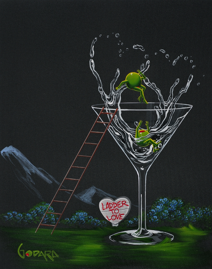 ParkWestGallery's tweet image. &quot;Ladder of Love-tini&quot; by Michael Godard @OfficialGodard  #loveart #romanticart #michaelgodard