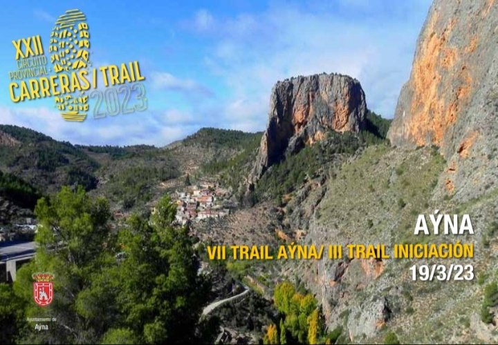 AynaTurismo's tweet photo. El próximo 19 de marzo tenemos una cita con el deporte en Ayna, VII TRAIL AYNA y III TRAIL INICIACIÓN, dentro del circuito provincial de la Diputación de Albacete. @dipualbadeporte 
Inscripciones abiertas.
#deporteysalud #SierradelSegura #carrerasdemontaña #carrerapopular https://t.co/QM5qBkf2WM