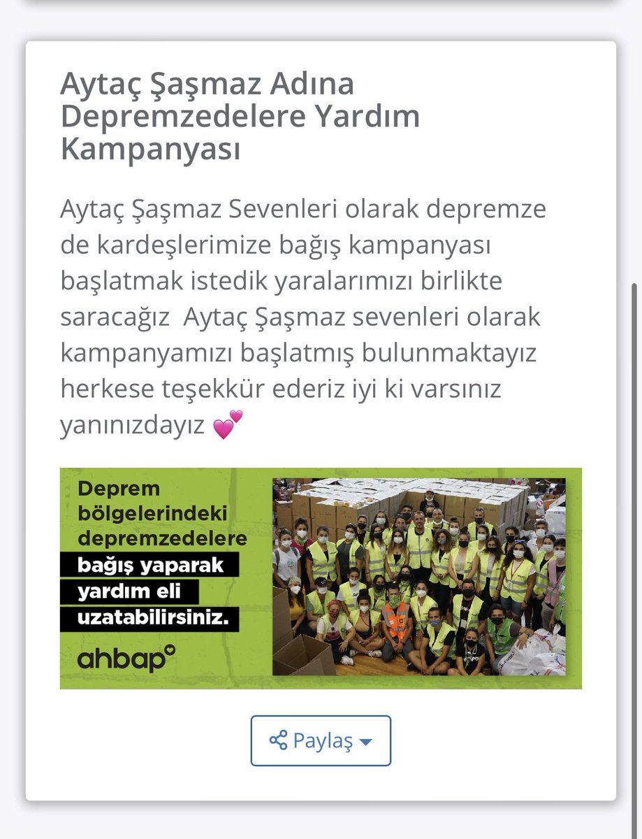 İyi ki siz! Elimizden ne gelirse birlik olalım her daim!❤️🙏🏻 (aşfc) 
Linki aşağıya bıraktım🙏🏻

fonzip.com/ahbap/kampanya…