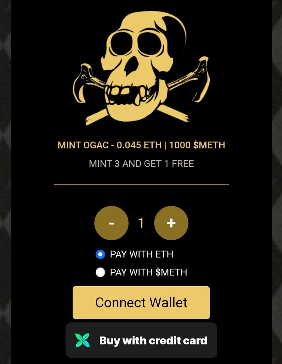 💥#Mint an <a href="/OG_Ape_Club/">OG Ape Club / OGAC 2.0</a> #NFT with #ETH, #Meth, or #CreditCard ‼️🤯

🚨 #OGAC #Giveaway 🚨

Must:
✅️Follow <a href="/OG_Ape_Club/">OG Ape Club / OGAC 2.0</a>, <a href="/1stSgt_Jroc/">Jon B</a>, &amp; @NFT_Lover_26 
✅️Like &amp; RT
✅️Tag 3 #OGs

 🎟mintogac.com/?ref=JB
🚀<a href="/ATSNFT/">Apes Together Strong NFT</a> bounty from 4355-4455
🚀Two 2.5 ETH #bounties from 4211-5211