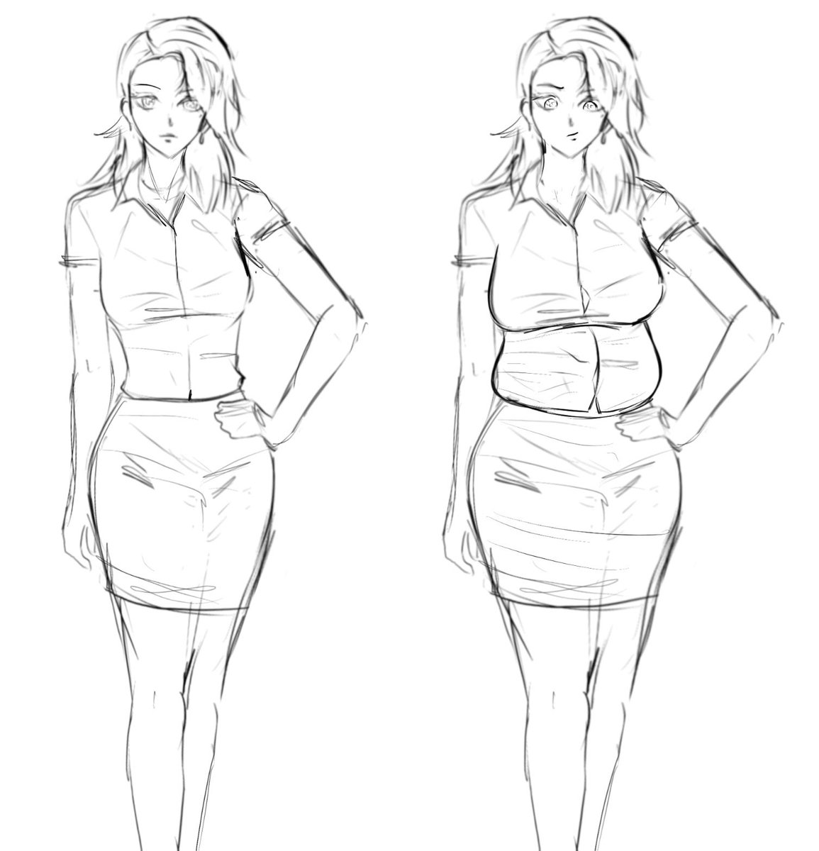 Bellywg on Twitter "Some before and after weight gain sketches of cute