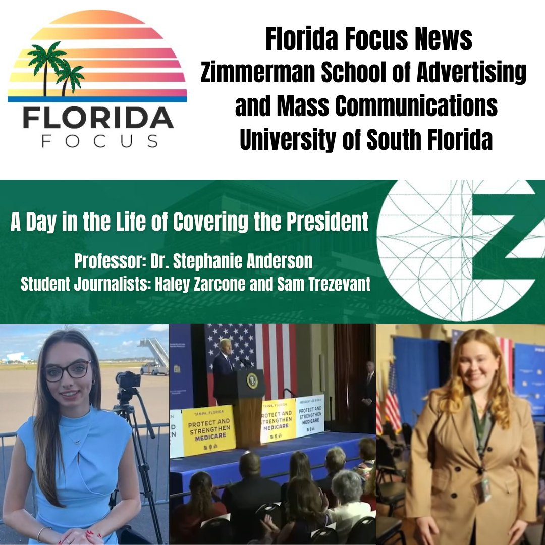 Florida Focus news reporters from the Zimmerman School of Advertising and Mass Communication at the University of South Florida were on hand to provide coverage of Joe Biden’s presidential visit to Tampa.

usfnewzroom.com/bts-covering-p…

#usfzschool #floridafocus #studentjournalists