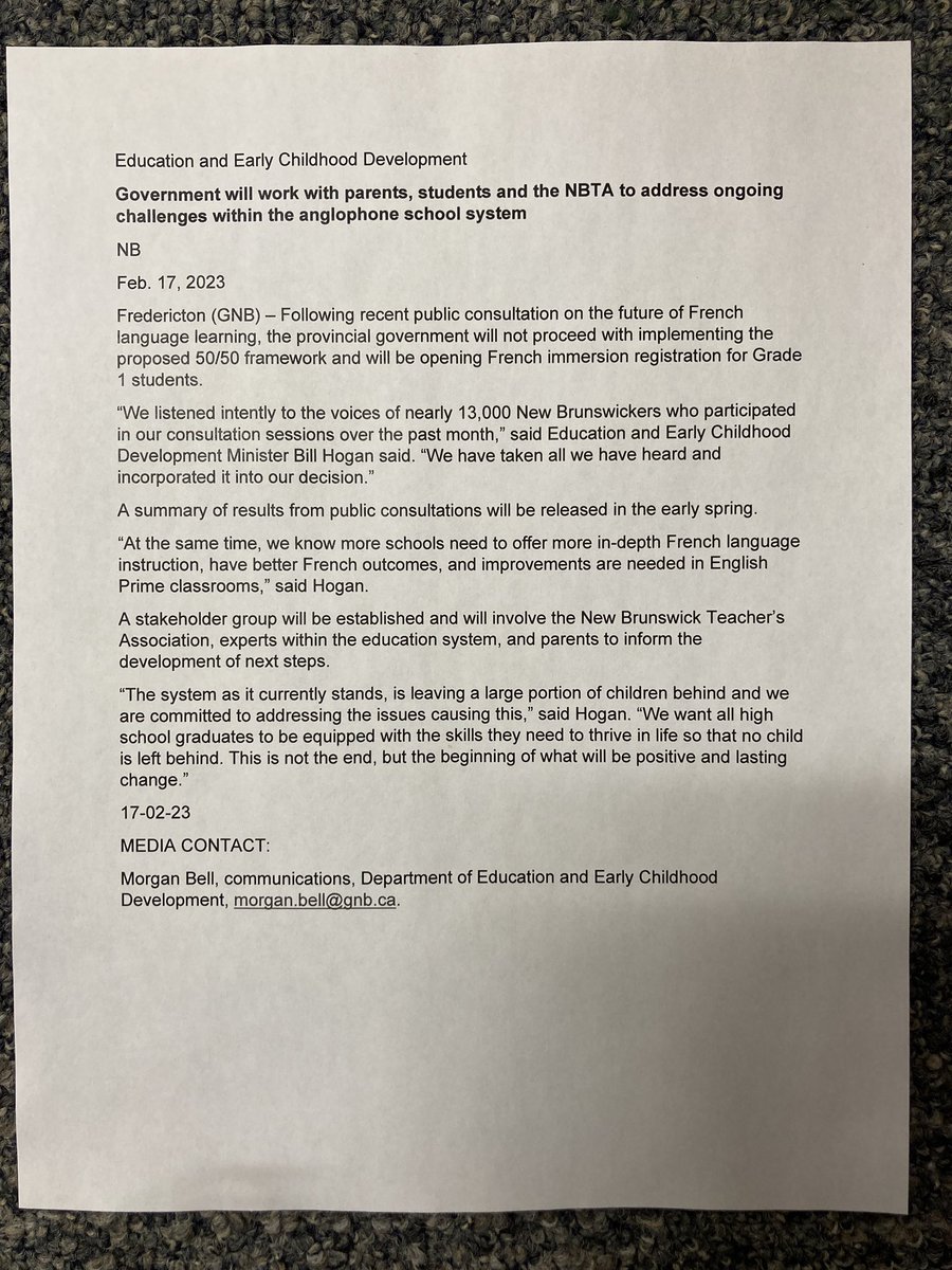 🚨🚨🚨🚨🚨 HIGGS GOVERNMENT ABANDONS PLAN TO REPLACE FRENCH IMMERSION