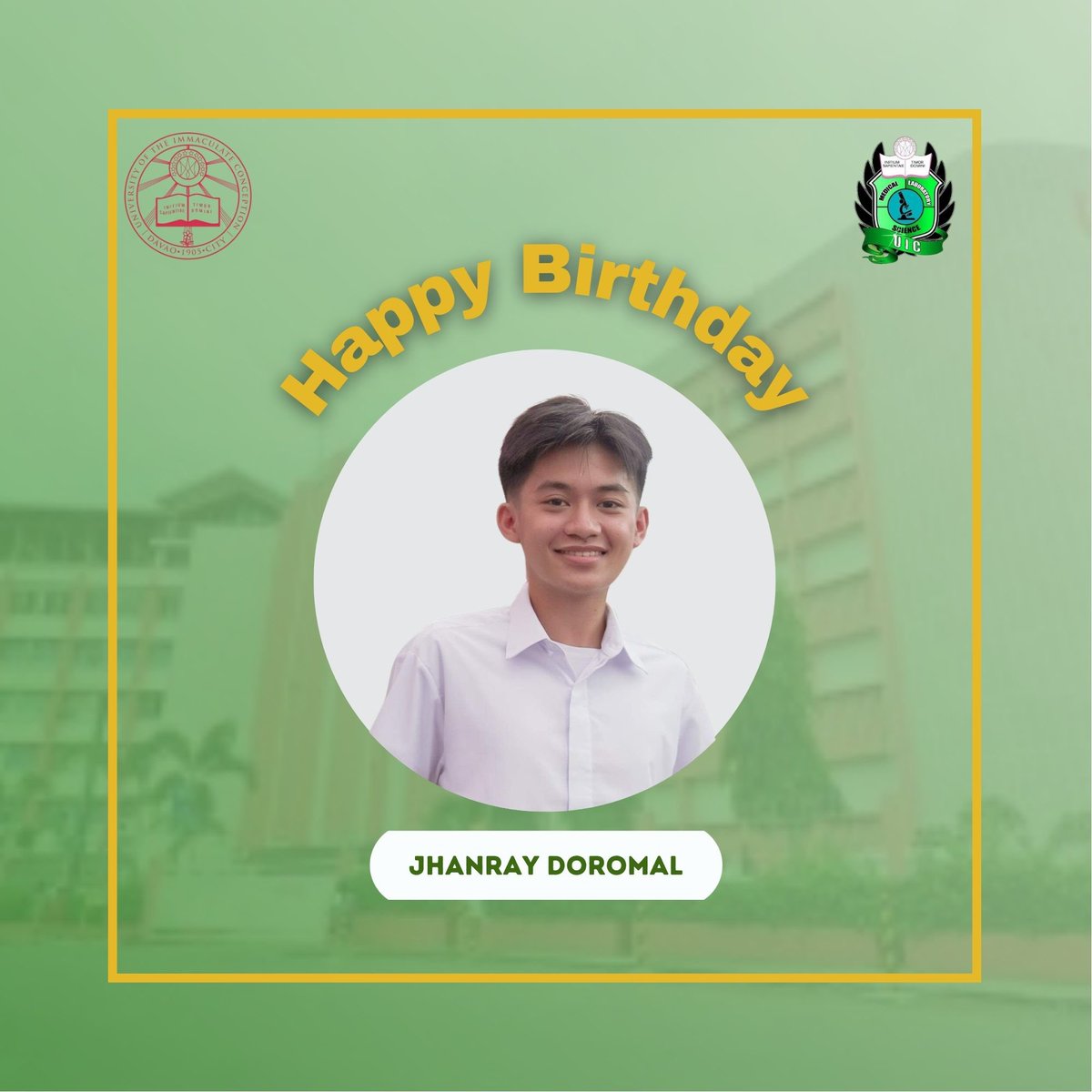 UICCMBS's tweet photo. You are a very special person to us, and may this day and all of your days be amazing! Happy Birthday, Jhanray! https://t.co/l1Vq1LrCZU