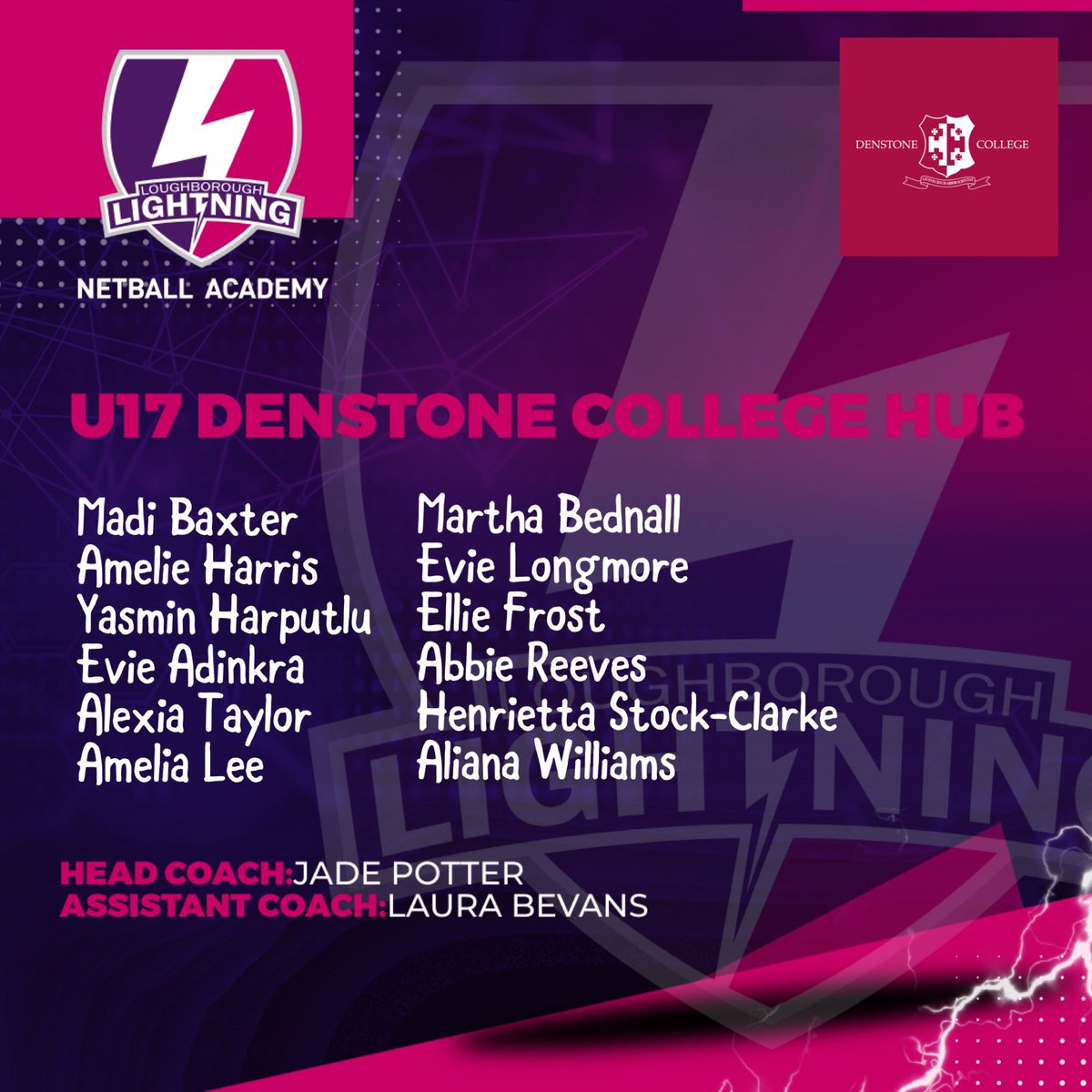 Lightning_Acad's tweet photo. Meet the hubs 👋

@DenstoneCollege host one of our U17 and U15 hubs. Our athletes here have been working hard this season competing in matches against our other hubs, along with regular training from our coaches 🙌

Well done all 💜 #lightningexperience https://t.co/KMAzJED7oV